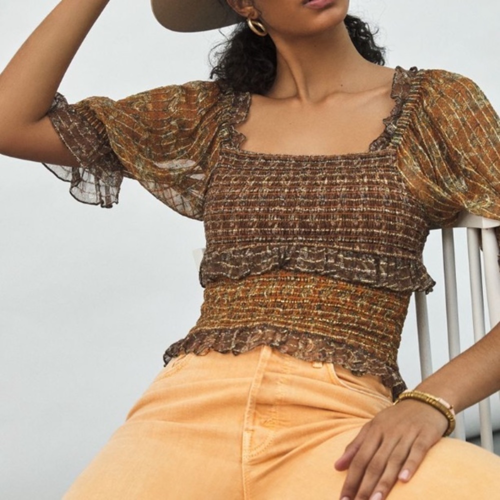 Anthropologie Letinebe Crop Top